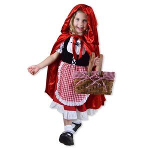 NWT Little Red Riding Hood Costume 👗❤️🧺 Girls Fairy Tale Dress & Cape